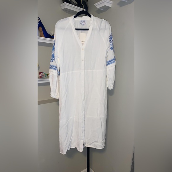 FRNCH Bohemian Embroidered Dress - White - Picture 9 of 15